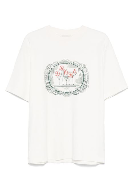 T-shirt con stampa grafica in bianco Drole de monsieur - uomo DROLE DE MONSIEUR | TS255CO002OW